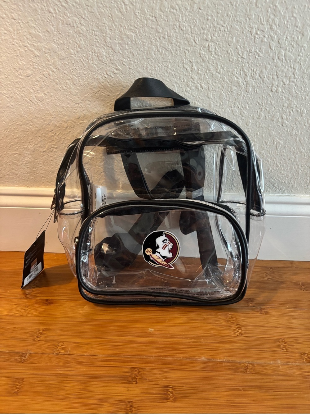 New Clear Black-Trim Stadium Backpack with Team Logo- Stadium Approved- FSU